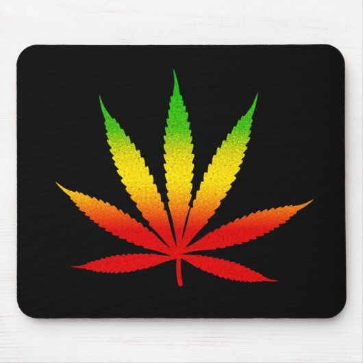 Reggae Rasta Leaf Rastafarian Jamaican Mousepad Muismat (Voorkant)