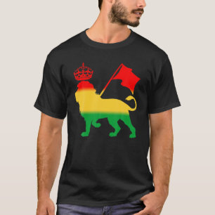 REGGAE RASTA LION Rastafarian Jamaican Music T-shirt