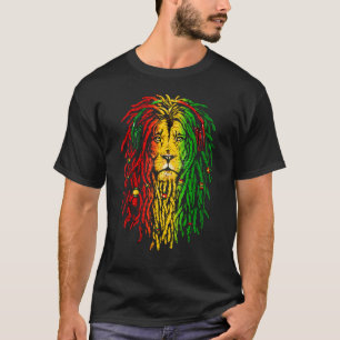 Reggae Rasta Lion Rastafarian Lion Reggae Muziek T-shirt