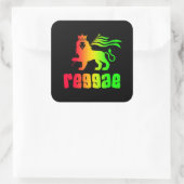 Reggae Rasta Lion Vierkante Sticker (Tas)