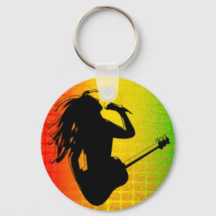 Reggae Rasta Rastafarian Classic Round Sleutelhang Sleutelhanger