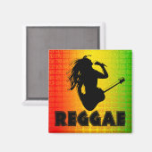 Reggae Rasta Rastafarian Jamaican Square Magnets Magneet (Voorkant / Achterkant)