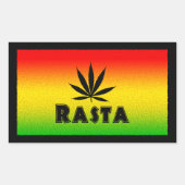 Reggae Rasta Rastafarian Leaf Rectangle Stickers (Voorkant)