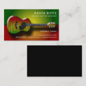 Reggae Rasta Riffs Gitaarlessen Muziekleraar Visitekaartje (Voorkant / Achterkant)