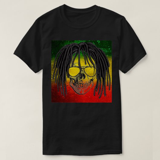 Reggae Rasta Skull T-shirt (Design voorkant)