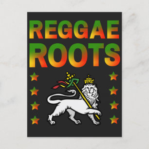 REGGAE ROOTS RASTA LION DE JUDA UITNODIGING BRIEFKAART