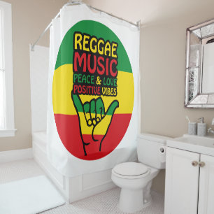 Reggae Shaka Hand met positieve koersen Douchegordijn