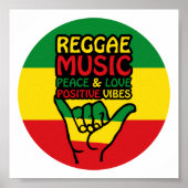 Reggae Shaka Hand met positieve koersen Poster (Voorkant)