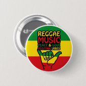 Reggae Shaka Hand met positieve koersen Ronde Button 5,7 Cm (Voorkant /achterkant)