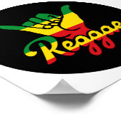 Reggae Shaka Hands met reggagekleuren Poster (Hoek)