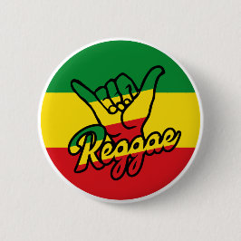 Reggae Shaka Hands met reggagekleuren Ronde Button 5,7 Cm