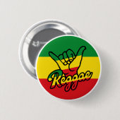 Reggae Shaka Hands met reggagekleuren Ronde Button 5,7 Cm (Voorkant /achterkant)