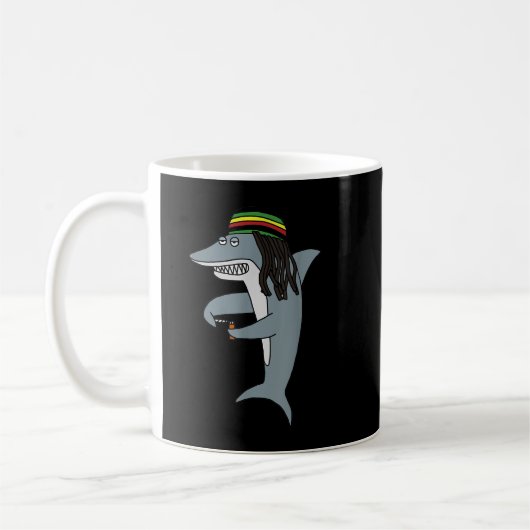 Reggae Shark Funny Dreadlock Rasta Koffiemok (Links)
