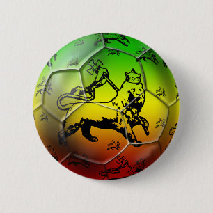 Reggae Soccer - Rasta soccer football team Ronde Button 5,7 Cm