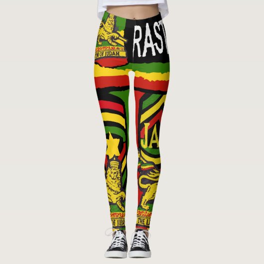 Reggae Steppers Leggings Rastafaire Design (Voorkant)