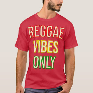 Reggae Vibes Alleen letters in rood goud en groen T-shirt