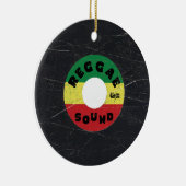 Reggae Vinyl Record kerstversiering Keramisch Ornament (Rechts)