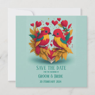 Reggae Vogels Save The Date Kaart