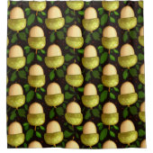 Regimental Green Acorn – Natuur-geïnspireerd ontwe Douchegordijn (Voorkant)