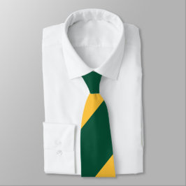 Regimental Stripe Forest Green and Gold Broad Stropdas