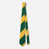 Regimental Stripe Forest Green and Gold Broad Stropdas (Voorkant)