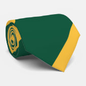 Regimental Stripe Forest Green and Gold Broad Stropdas (Opgerold)