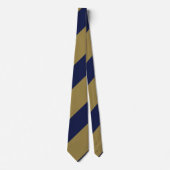 Regimental Stripe Navy and Gold Broad Stropdas (Voorkant)