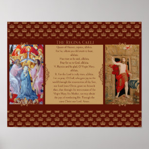 Regina Caeli met Christus en Maria Poster
