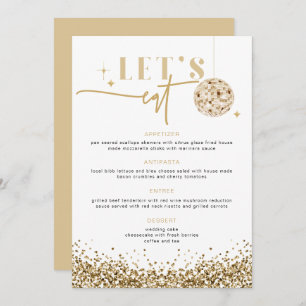REGINA Gold Sequins Disco Wedding Let's Eat Menu