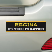 "REGINA" - "IT IS WAAR IK HET HOOFD BEN" (Canada) Bumpersticker (Op auto)