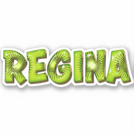 Regina Name Kiwi Design Autocollants (Devant)