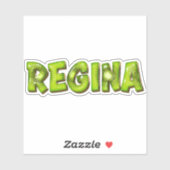 Regina Name Kiwi Design Autocollants (Feuille)