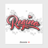Regina red Heart Graffiti Aufkleber Sticker (Vel)
