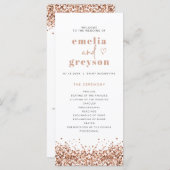 REGINA Rose Gold Sequins Long Wedding Programme (Devant / Derrière)