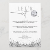REGINA Silver Sequins Disco Mariage Mangeons Menu (Devant)