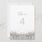 REGINA Silver Sequins Glitter Table Number Kaart (Achterkant)