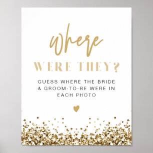 REGINA Yellow Gold Glitter Where Were They Sign Poster