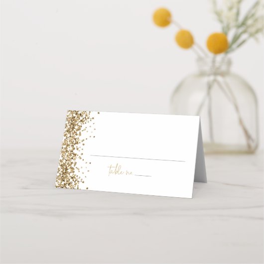 REGINA Yellow Gold Sequins Wedding Guest Name (Voorkant)
