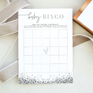 REGINA Zilveren Lovertjes Baby Shower Bingo Spel Kaart