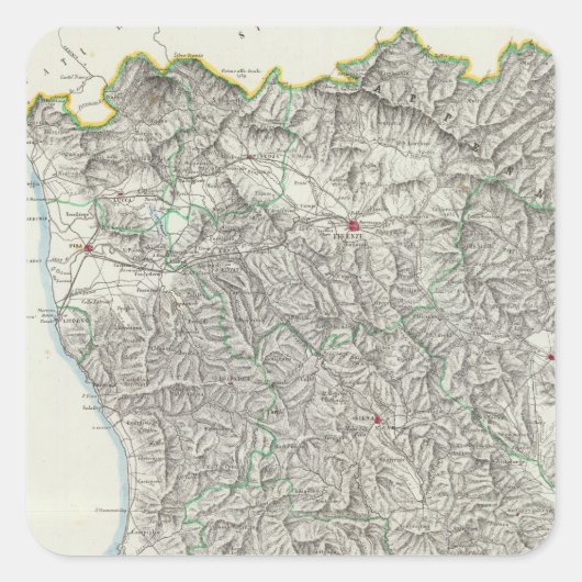 Regio Toscane, Italië Vierkante Sticker (Voorkant)
