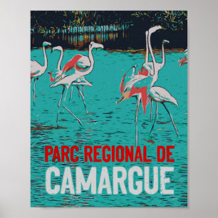Regionaal park Camargue, Frankrijk, roze flamingos Poster