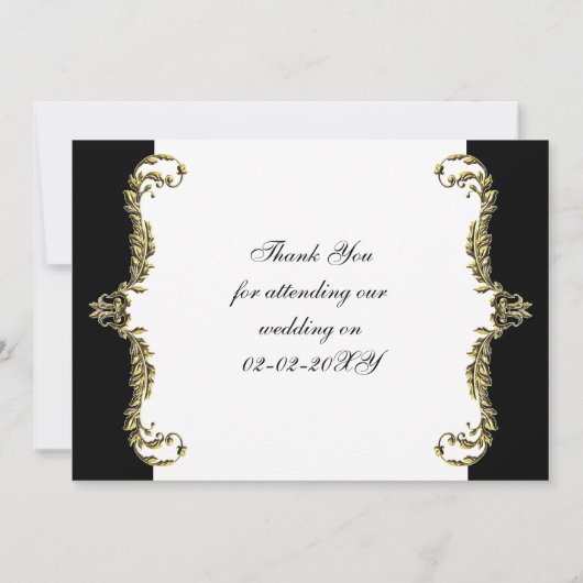 regionale bloei zwart en gouddemper bedankt kaart (Achterkant)