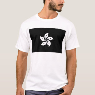 Regionale vlag zwarte Hong Kong Orchid Flower T-shirt