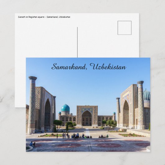 Regisplein - Samarkand, Oezbekistan, Azië Briefkaart (Voorkant / Achterkant)