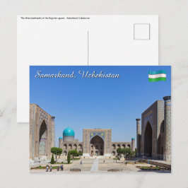 Registan plein - Samarkand, Oezbekistan, Azië Briefkaart
