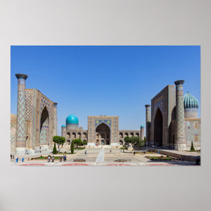 Registan plein - Samarkand, Oezbekistan, Azië Poster