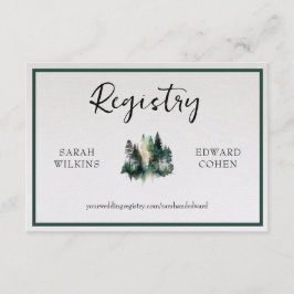 Register Behuizing Kaart, rustieke Waterverf Bos Informatiekaartje