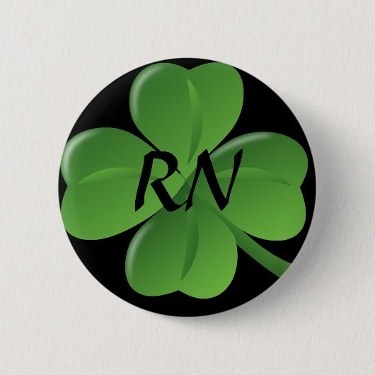 Registered Nurse Lucky Green Shamrock Ronde Button 5,7 Cm (Voorkant)