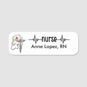 Registered Nurse RN Badge Black Minimalist Modern
