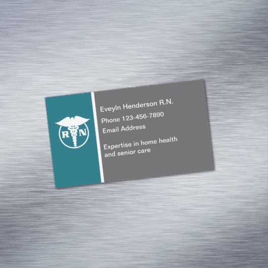 Registered Nurse Simple Contact Business Magnets Magnetisch Visitekaartje (Voorbeeld)